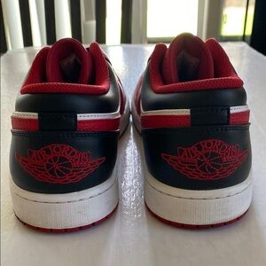 NIKE Air Jordan 1 Low 553558-163 Gym Red/ Black/ White Sneakers Size 12